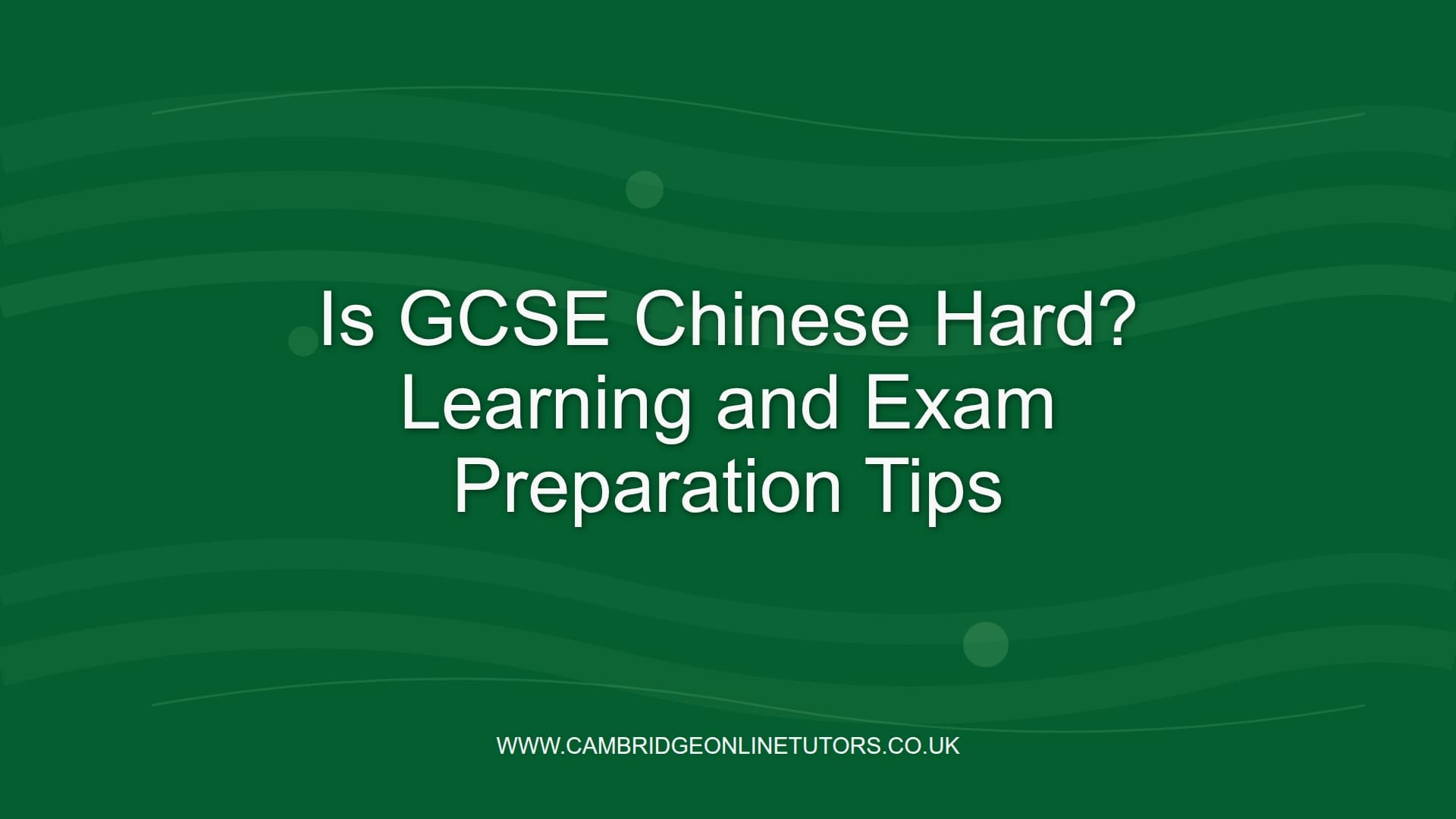 Is GCSE Chinese Hard Image