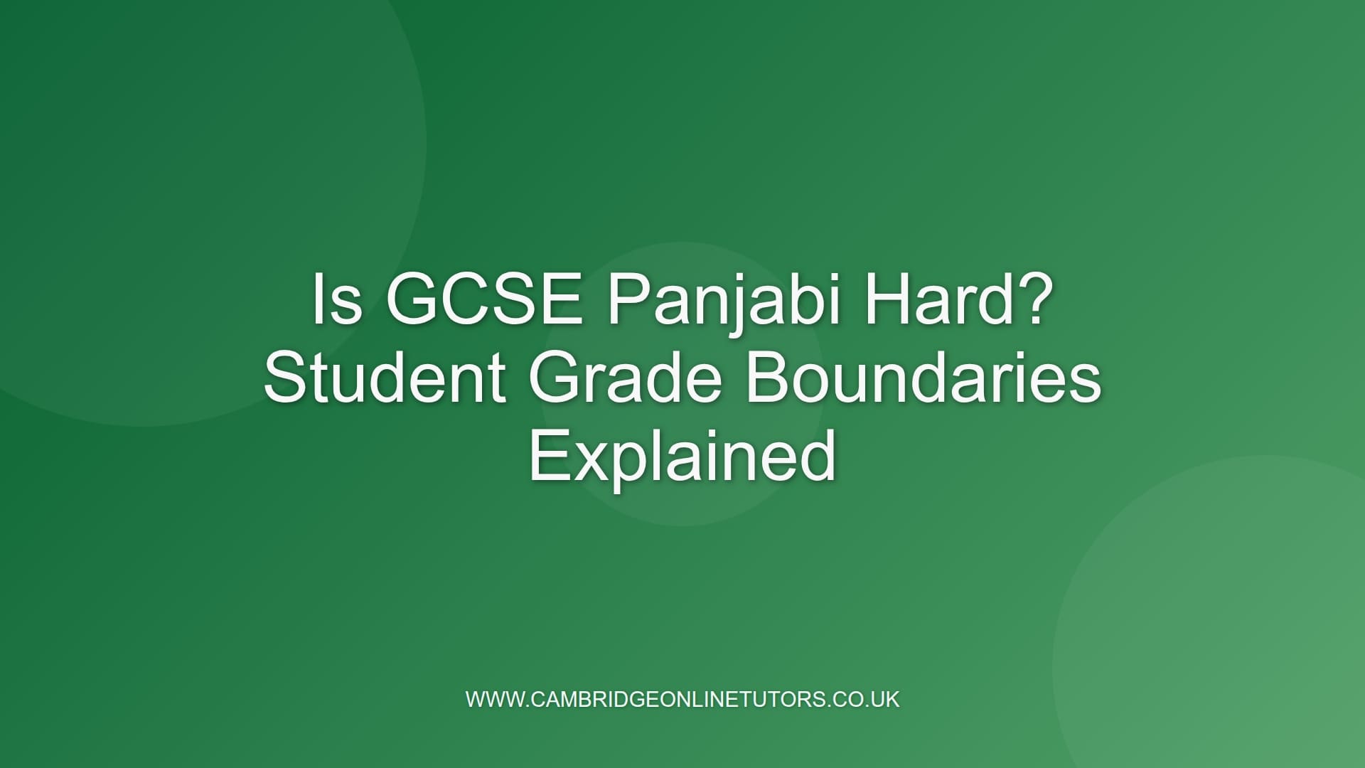 Is GCSE Panjabi Hard